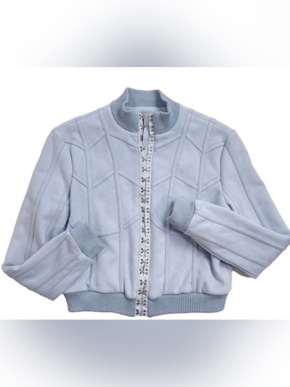 House of CB blue hook and eye jacket